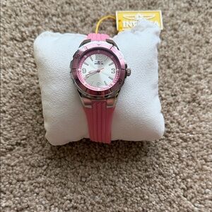 Invicta Kids Pink Silicone Strap Watch with Silver Accents